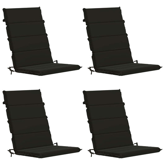 High Back Chair Cushion GEMERT 4 pcs 100% Polyester Black