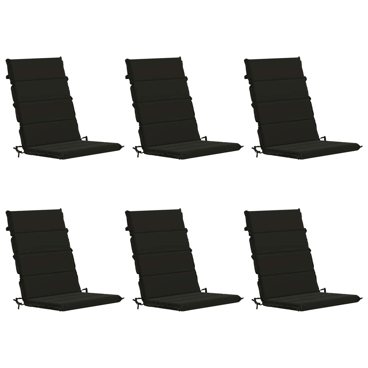 6-Piece High Back Bhair Cushions GEMERT 100% Polyester Black