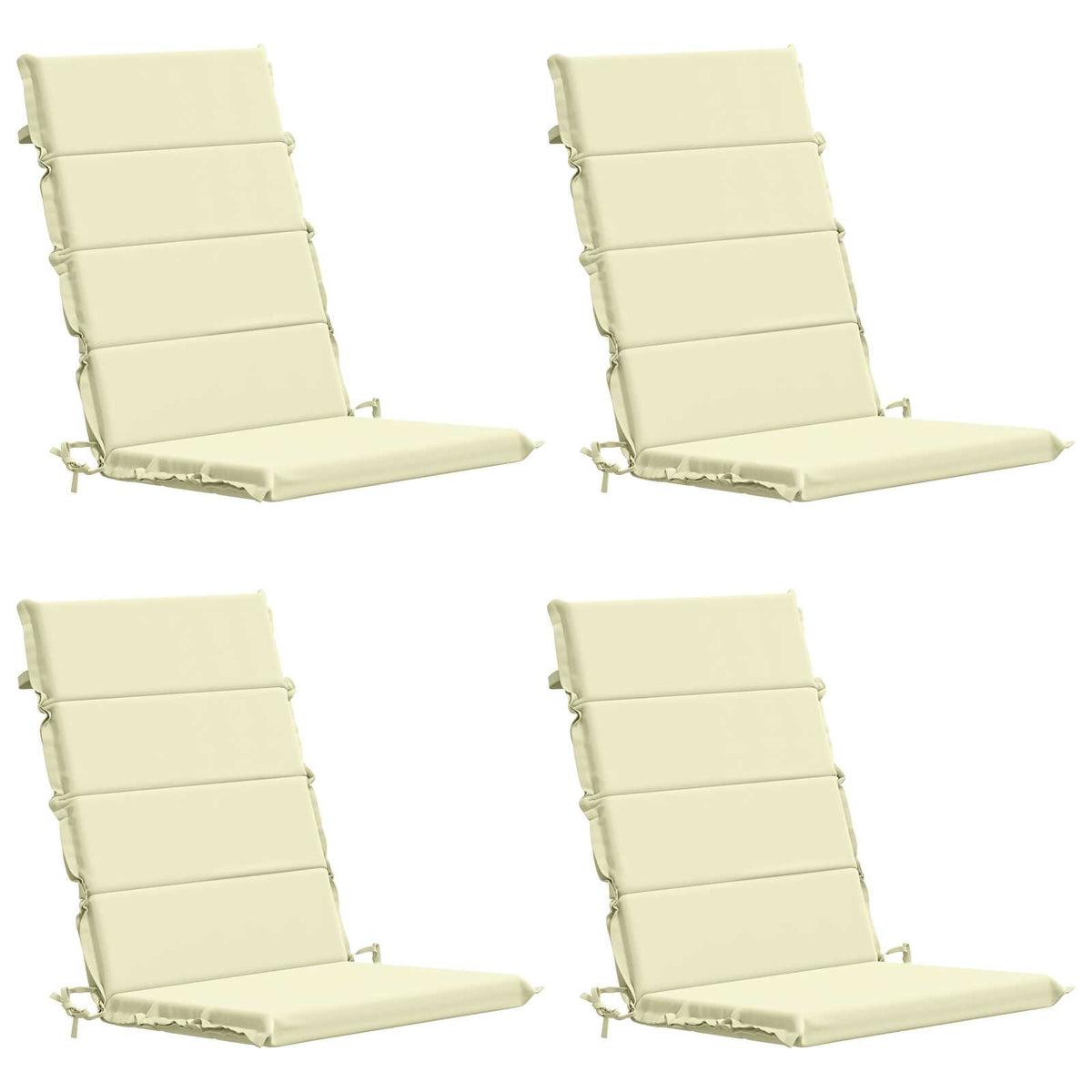 High Back Chair Cushion GEMERT 4 pcs 100% Polyester Cream