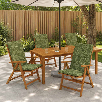 High Back Chair Cushion GEMERT 4 pcs 100% Polyester Leaf Design