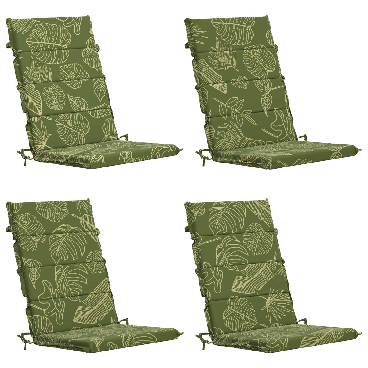 High Back Chair Cushion GEMERT 4 pcs 100% Polyester Leaf Design