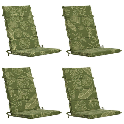 High Back Chair Cushion GEMERT 4 pcs 100% Polyester Leaf Design