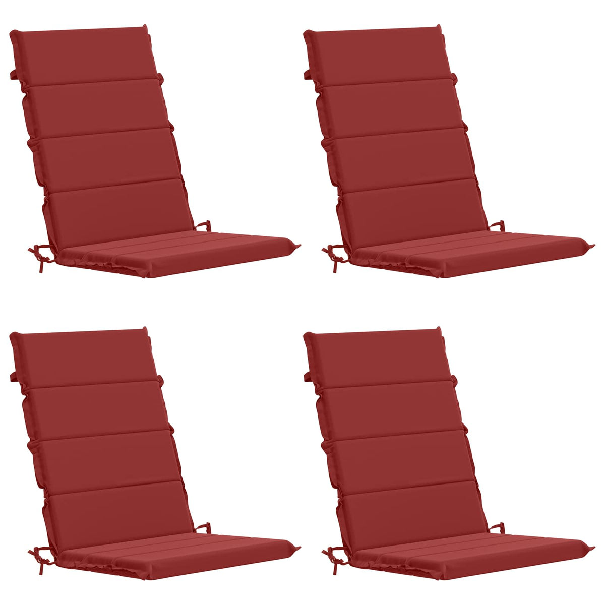 4-Piece High Back Bhair Cushions GEMERT 100% Polyester Wine Red