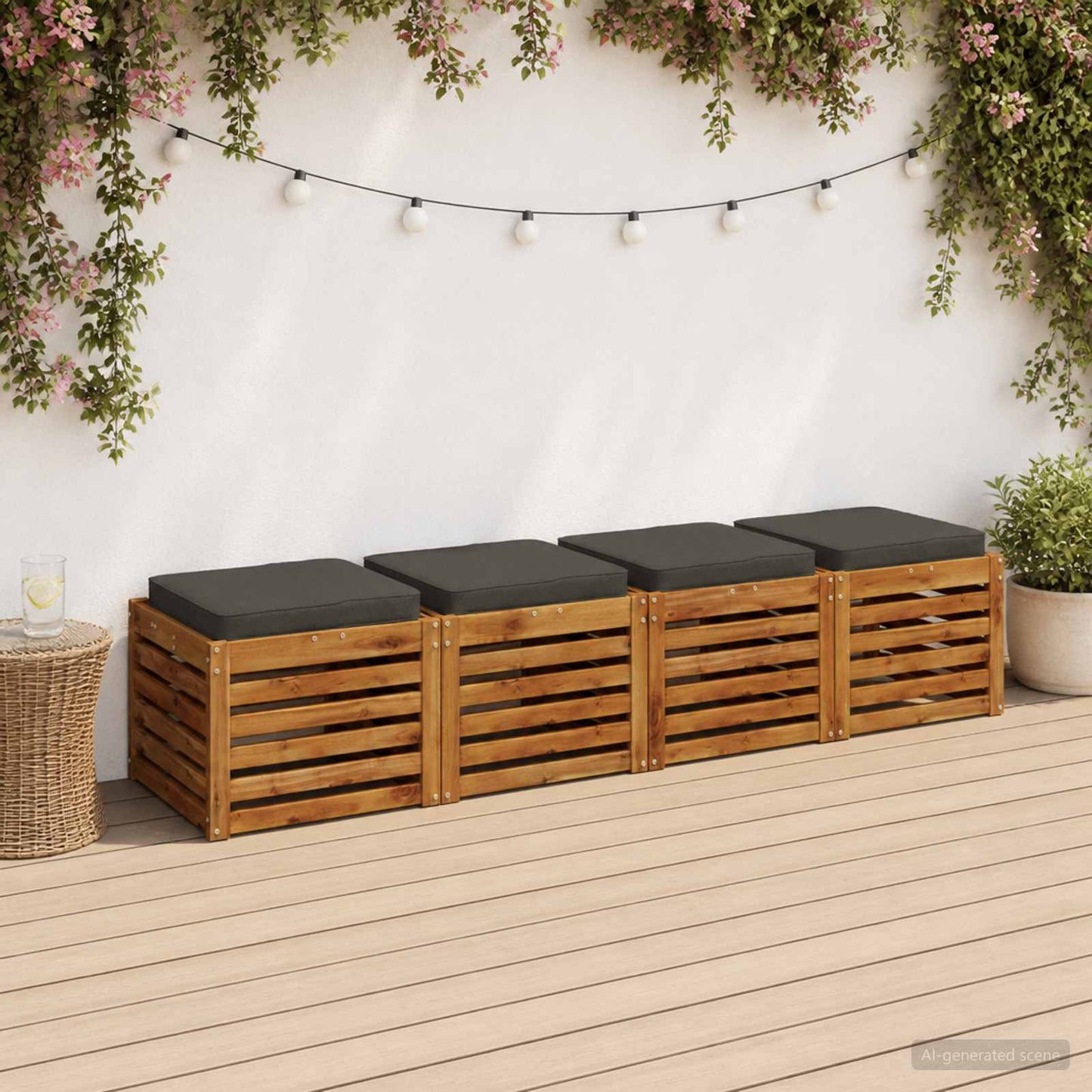 4-Piece Seat Cushions VUGHT 4 pcs 100% Polyester Anthracite