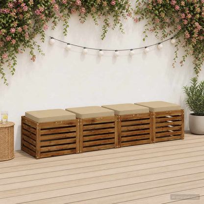 4-Piece Seat Cushions VUGHT 4 pcs 100% Polyester Beige