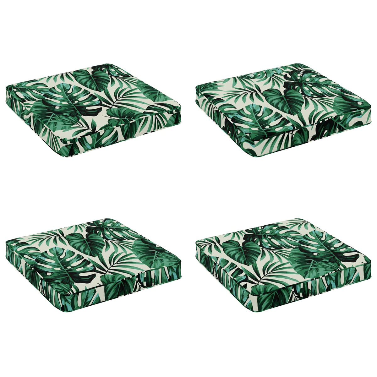 4-Piece Seat Cushions VUGHT 4 pcs 100% Polyester Leaf Pattern