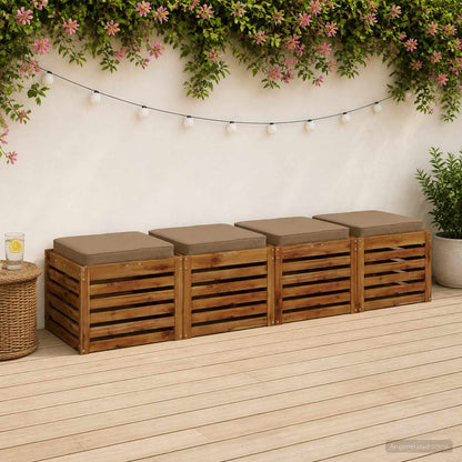 4-Piece Seat Cushions VUGHT 4 pcs 100% Polyester Taupe