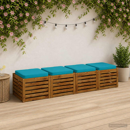 4-Piece Seat Cushions VUGHT 4 pcs 100% Polyester Turquoise