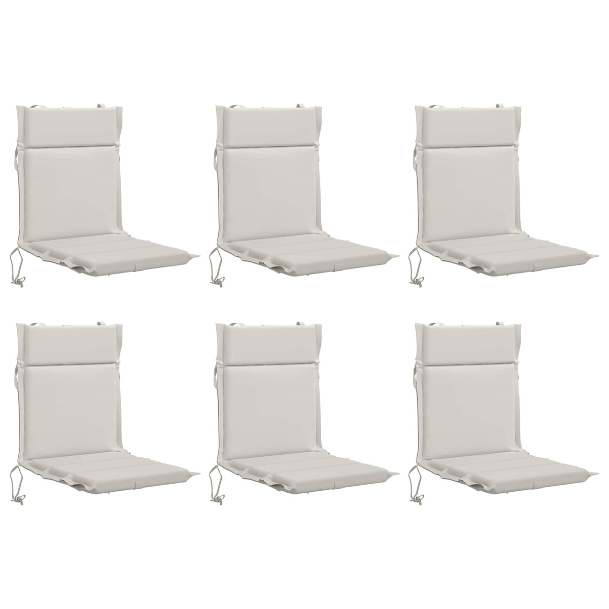 Low Back Chair Cushion GEMERT 6 pcs 100% Polyester White