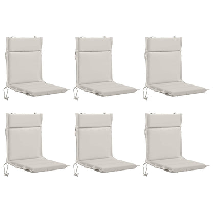Low Back Chair Cushion GEMERT 6 pcs 100% Polyester White