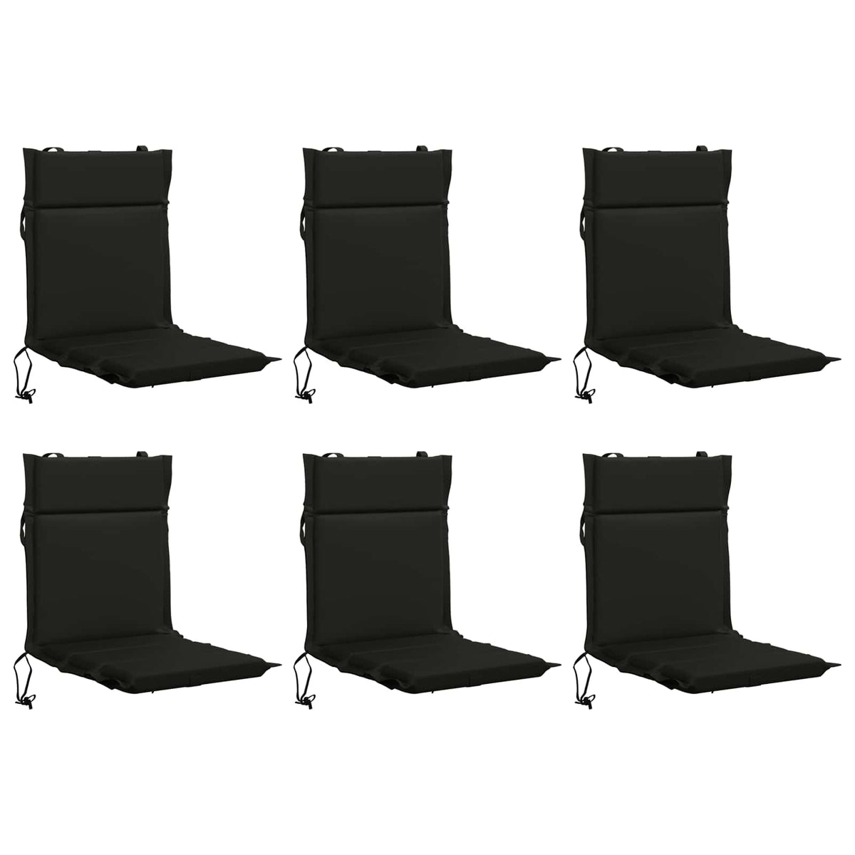 Low Back Chair Cushion GEMERT 6 pcs 100% Polyester Black