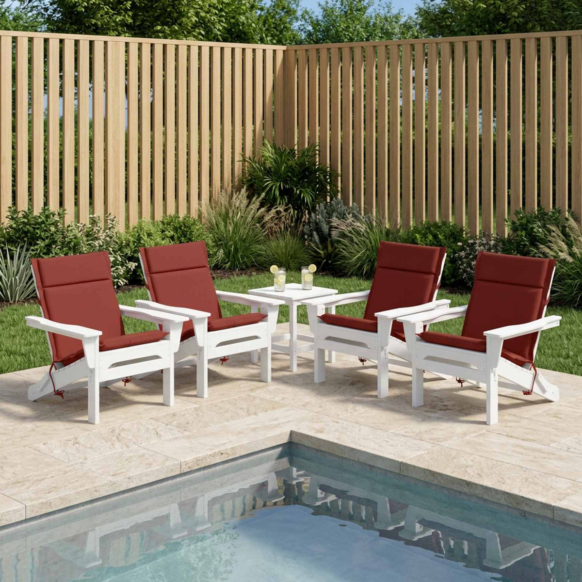 6-Piece High Back Chair Cushions GEMERT 6 pcs 100% Polyester
