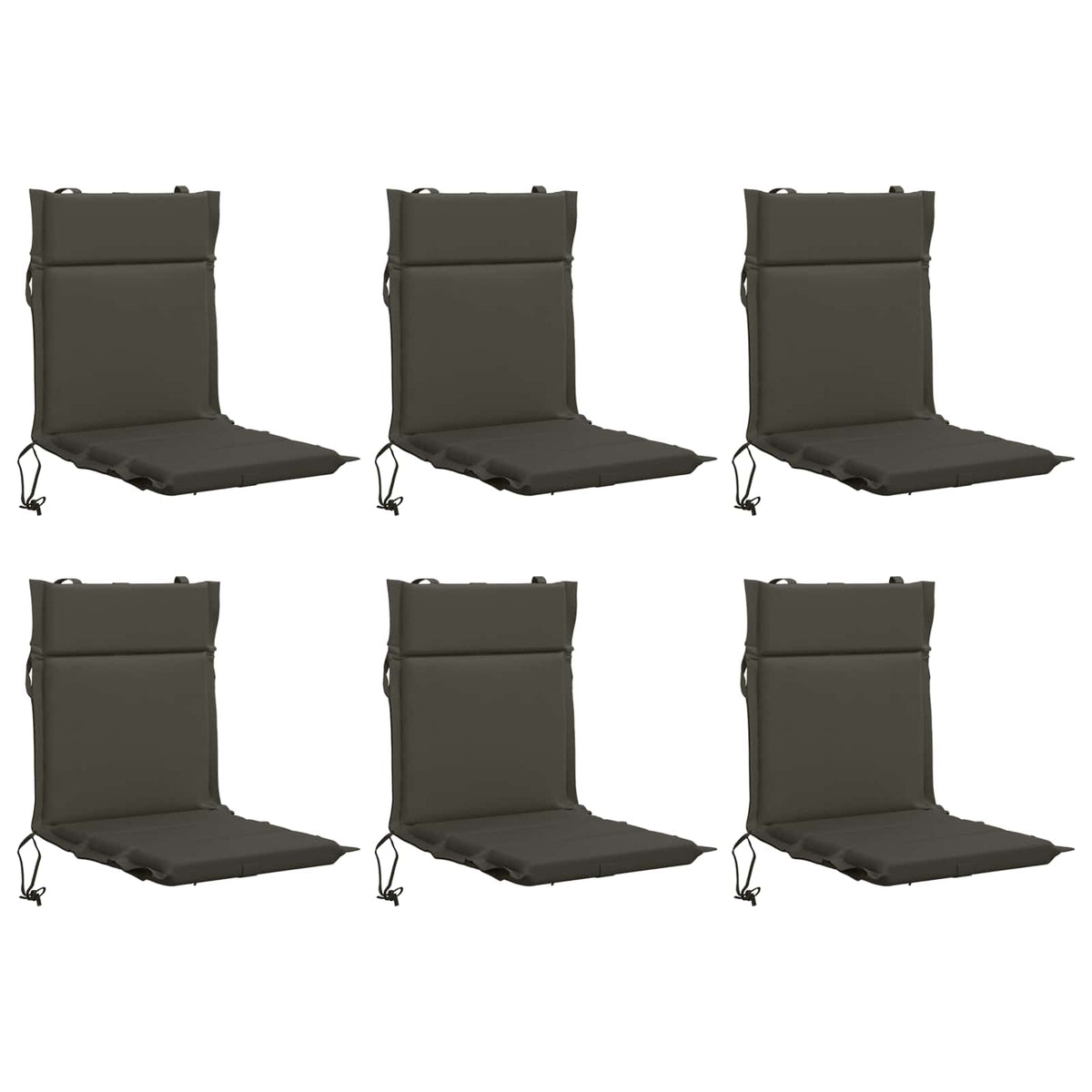 Low Back Chair Cushion GEMERT 6 pcs 100% Polyester Anthracite