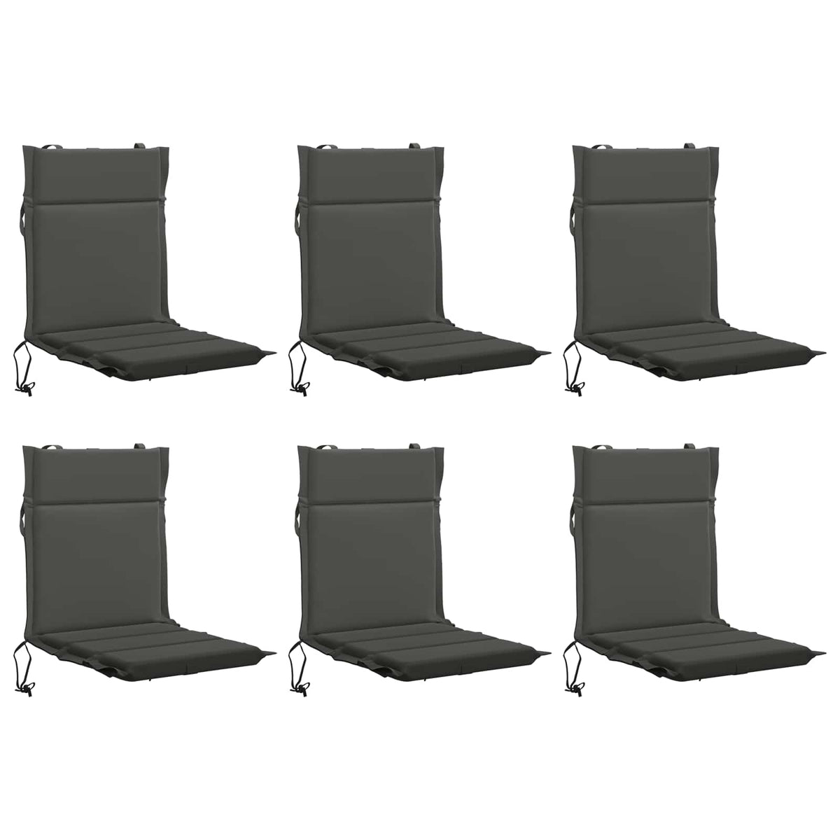 Low Back Chair Cushion GEMERT 6 pcs 100% Polyester Anthracite