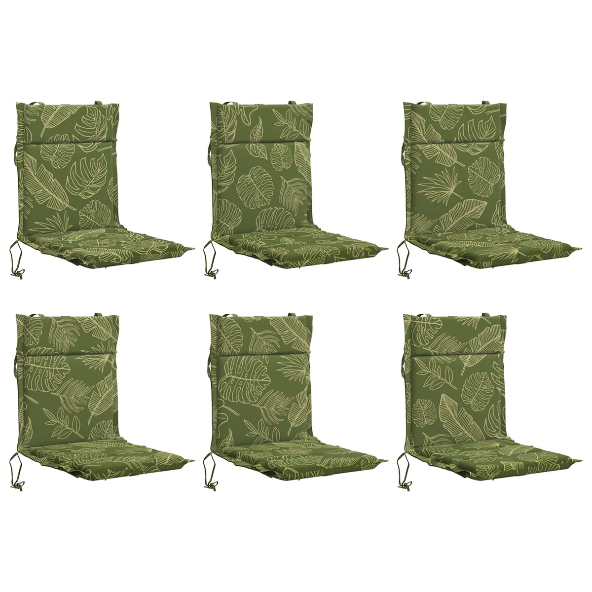 Low Back Chair Cushion GEMERT 6 pcs 100% Polyester Leaf Design