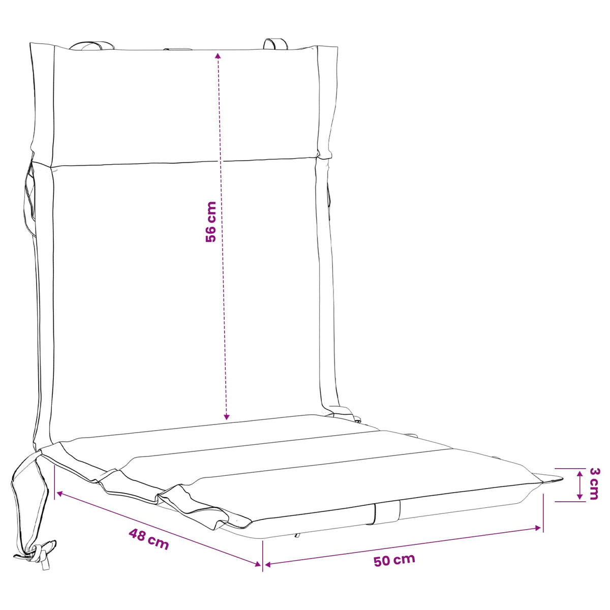 Low Back Chair Cushion GEMERT 6 pcs 100% Polyester Leaf Design