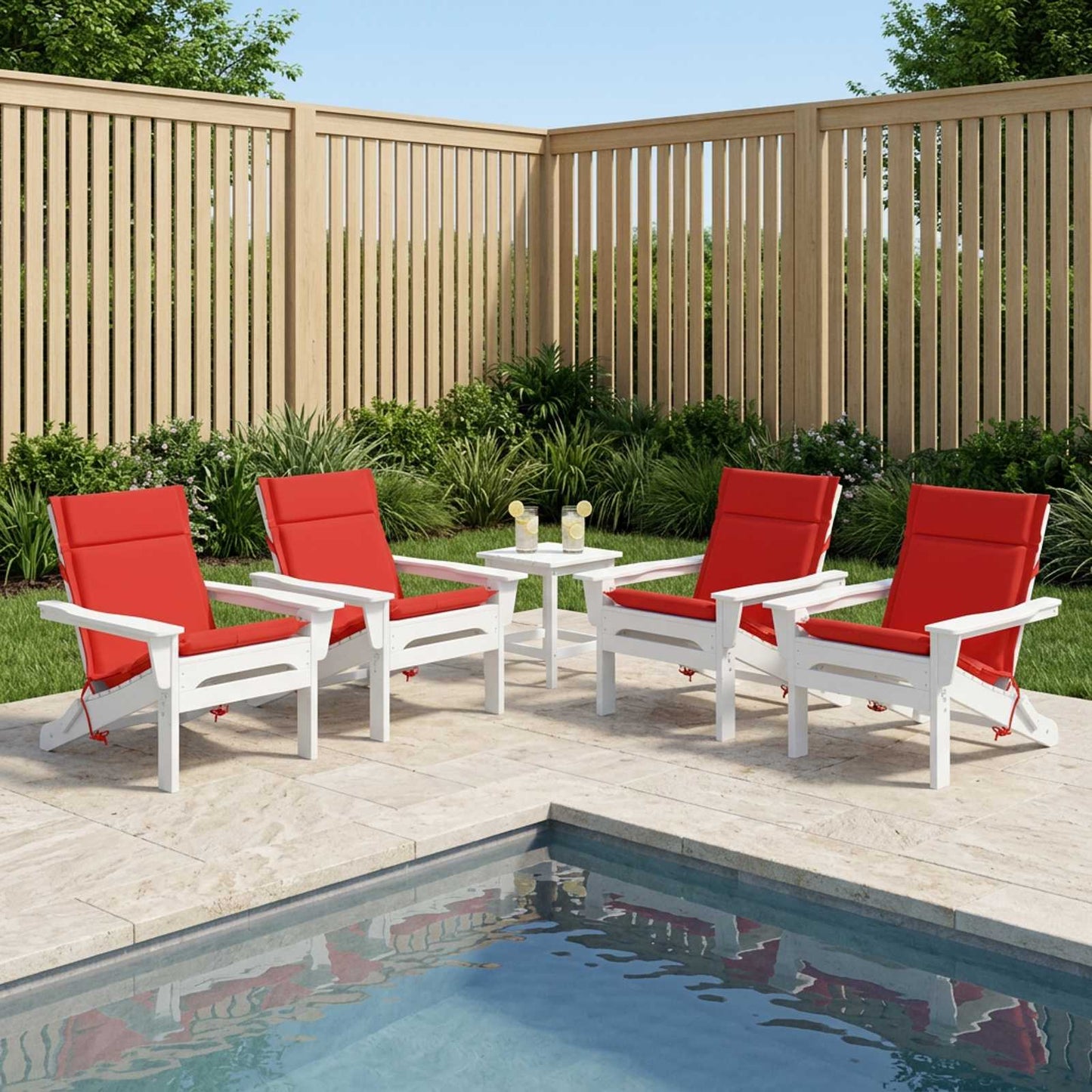 6-Piece High Back Chair Cushions GEMERT 6 pcs 100% Polyester