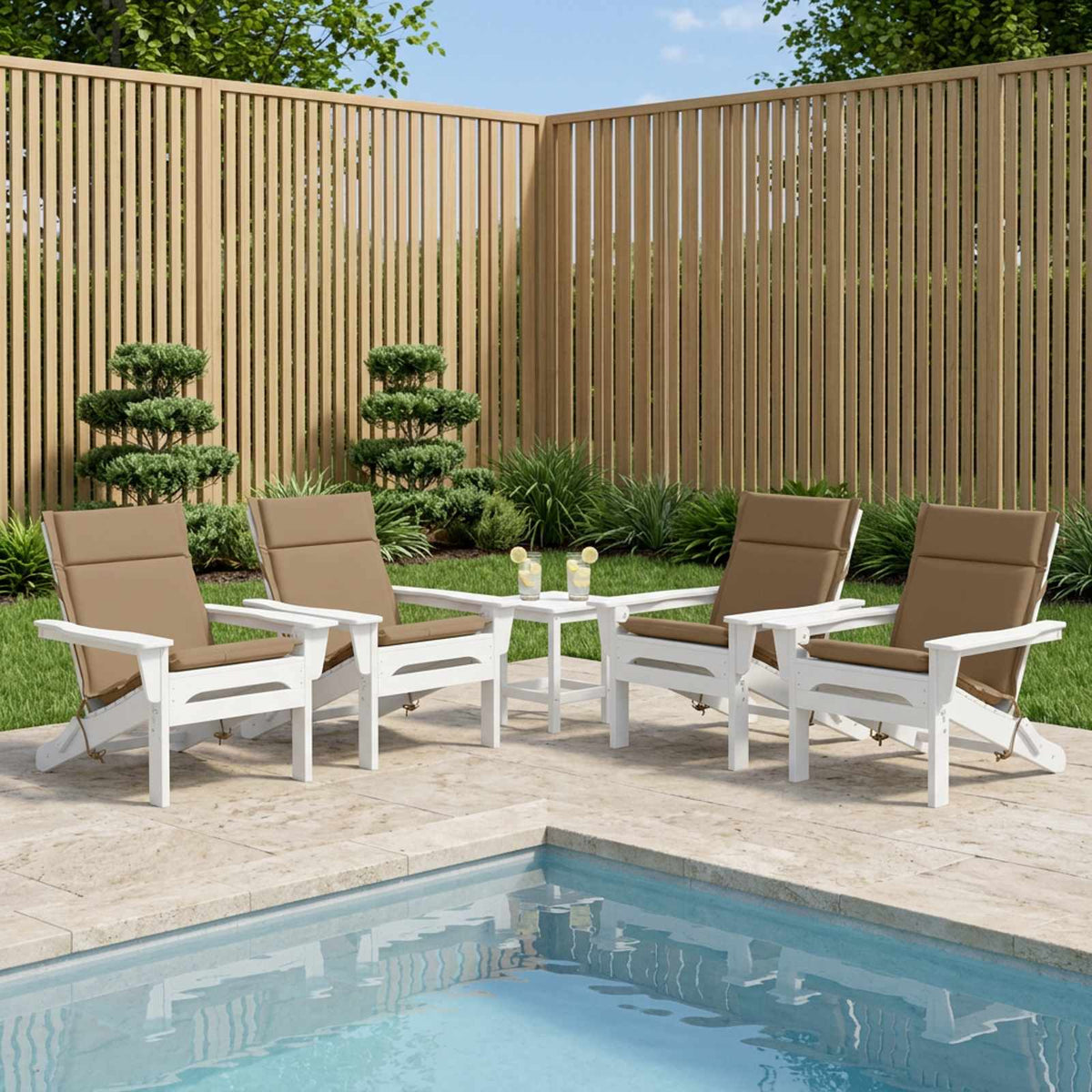 6-Piece High Back Chair Cushions GEMERT 6 pcs 100% Polyester