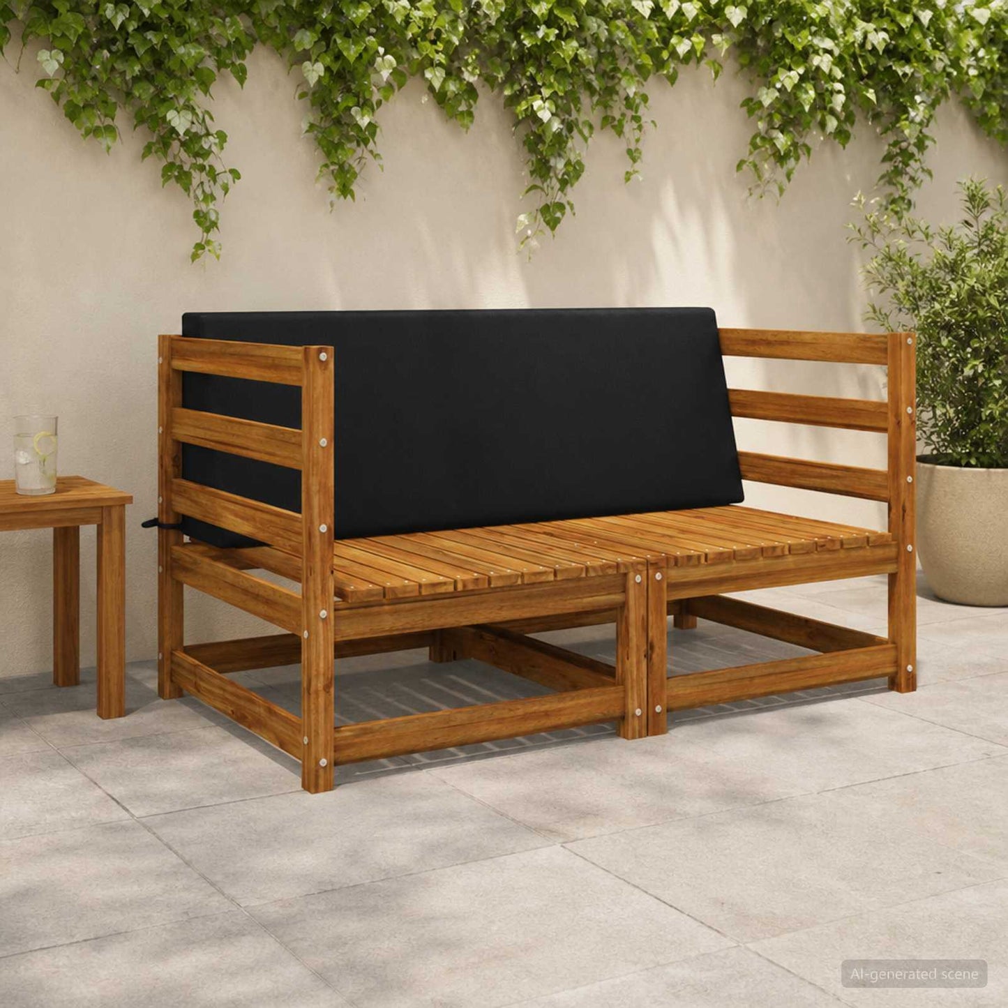 Back cushion SOEST 100% Polyester Black 120 x 20 x 40 cm