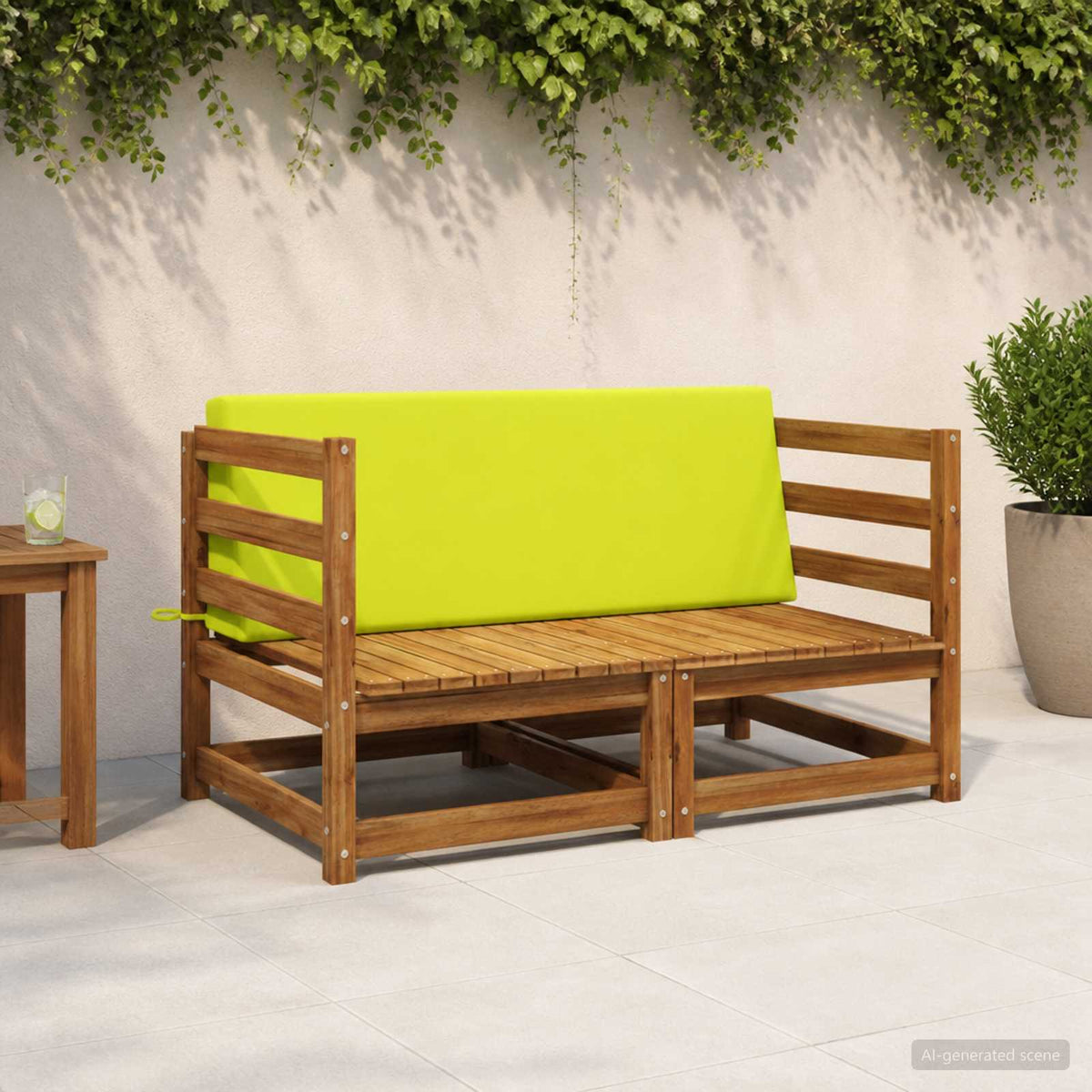 Back cushion SOEST 100% Polyester Bright green 120 x 20 x 40 cm