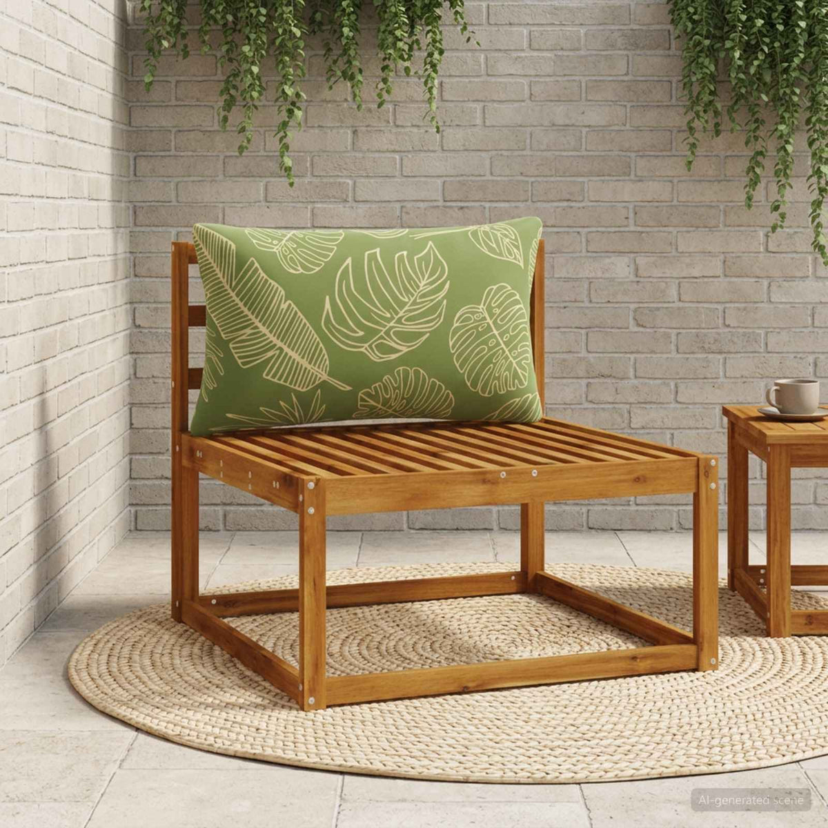 1-Piece Back Cushion PUTTEN 100% Polyester Leaf Design