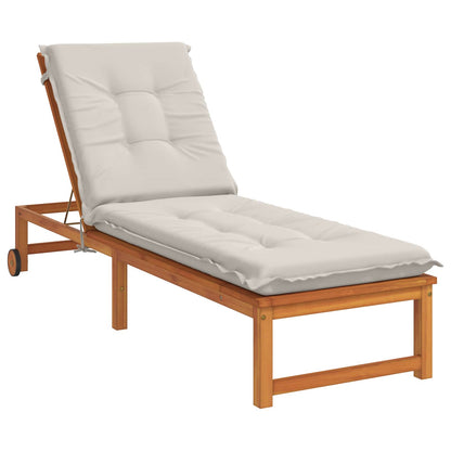 Sunlounger Cushion GEMERT 100% Polyester White 190 x 60 x 9 cm