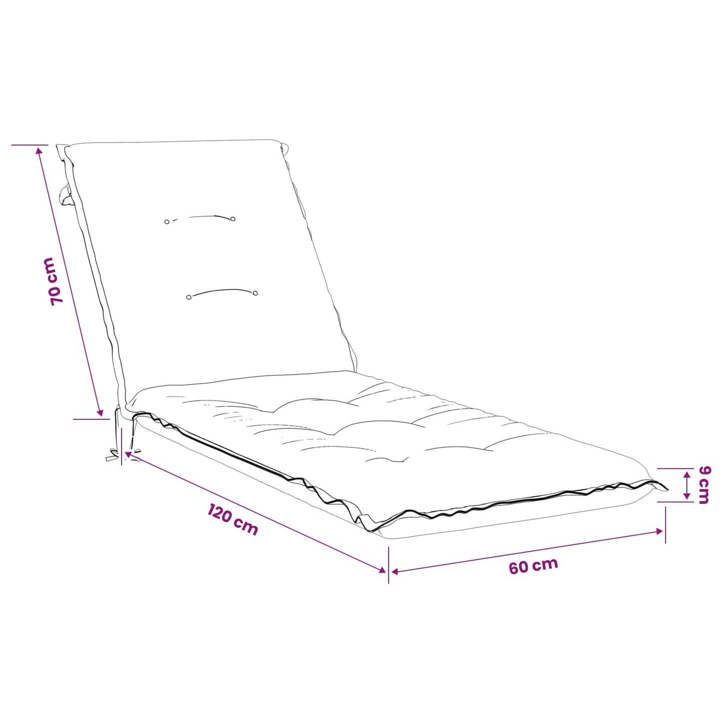 Sunlounger Cushion GEMERT 100% Polyester Dark Blue