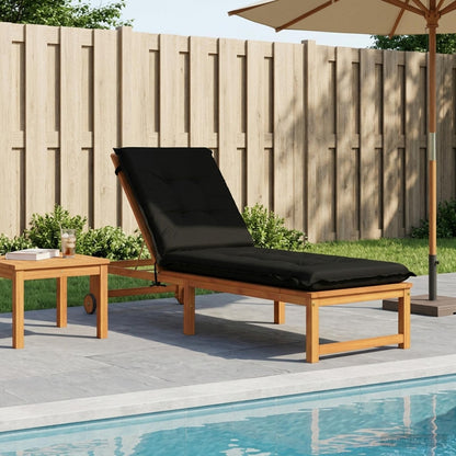 Sunlounger Cushion GEMERT 100% Polyester Black 190 x 60 x 9 cm