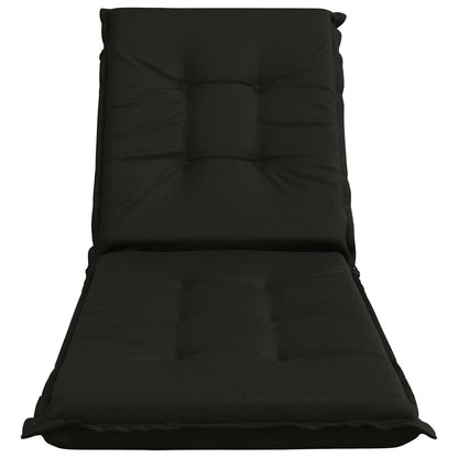 Sunlounger Cushion GEMERT 100% Polyester Black 190 x 60 x 9 cm
