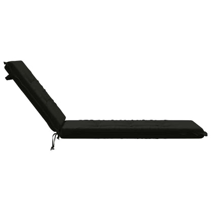 Sunlounger Cushion GEMERT 100% Polyester Black 190 x 60 x 9 cm