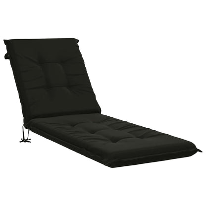 Sunlounger Cushion GEMERT 100% Polyester Black 190 x 60 x 9 cm