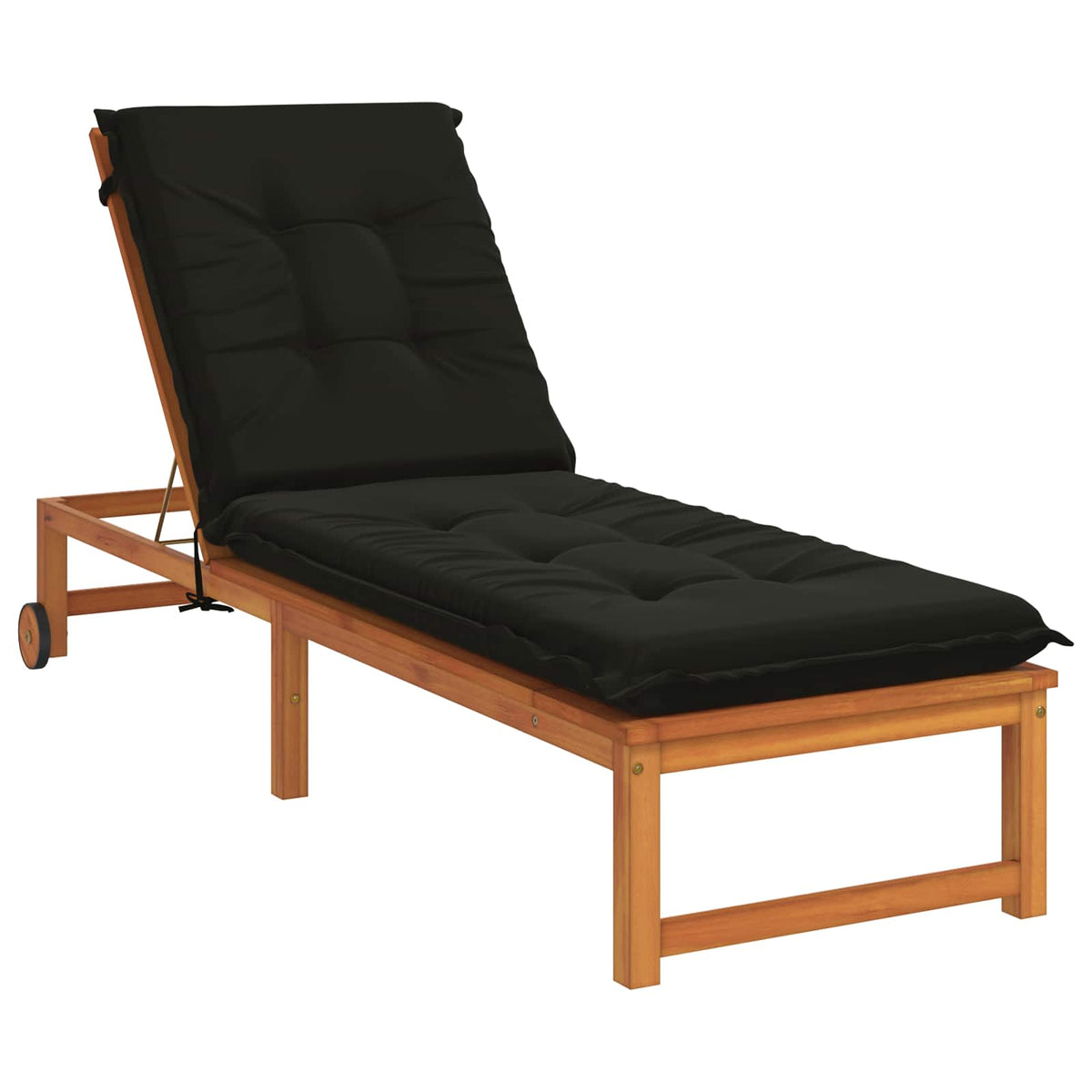 Sunlounger Cushion GEMERT 100% Polyester Black 190 x 60 x 9 cm