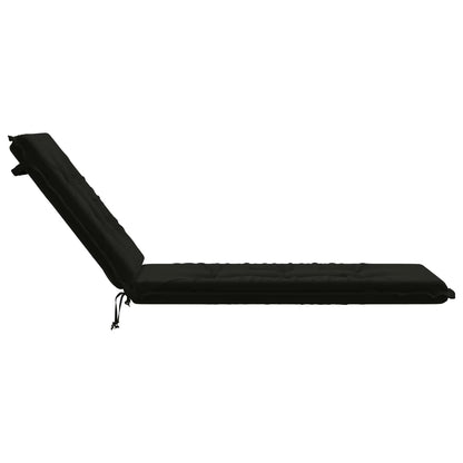 Sunlounger Cushion GEMERT 100% Polyester Black 190 x 60 x 9 cm