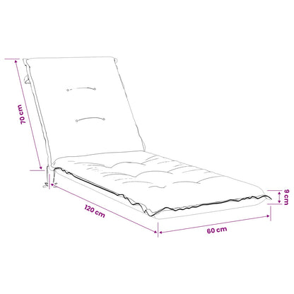 Sunlounger Cushion GEMERT 100% Polyester Black 190 x 60 x 9 cm