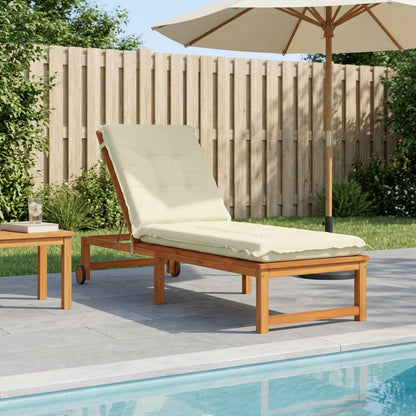 Sunlounger Cushion GEMERT 100% Polyester Cream 190 x 60 x 9 cm