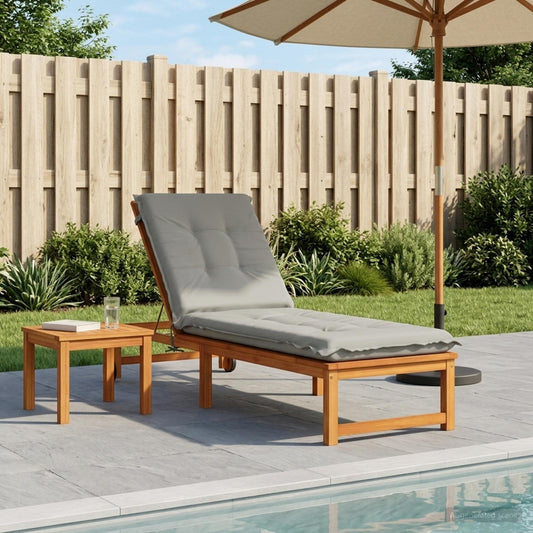Sunlounger Cushion GEMERT 100% Polyester Grey 190 x 60 x 9 cm