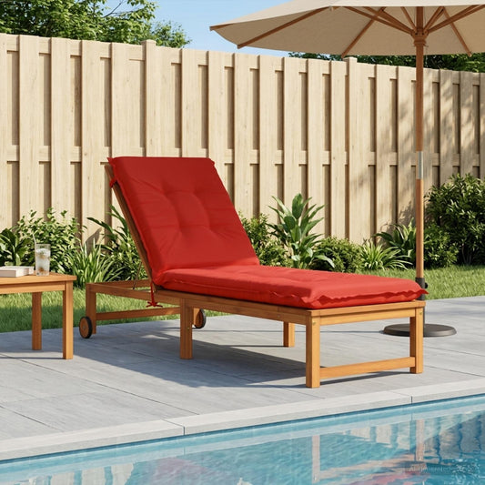Sunlounger Cushion GEMERT 100% Polyester Red 190 x 60 x 9 cm