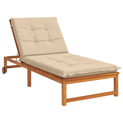 Sunlounger Cushion GEMERT 100% Polyester Cream 190 x 70 x 9 cm