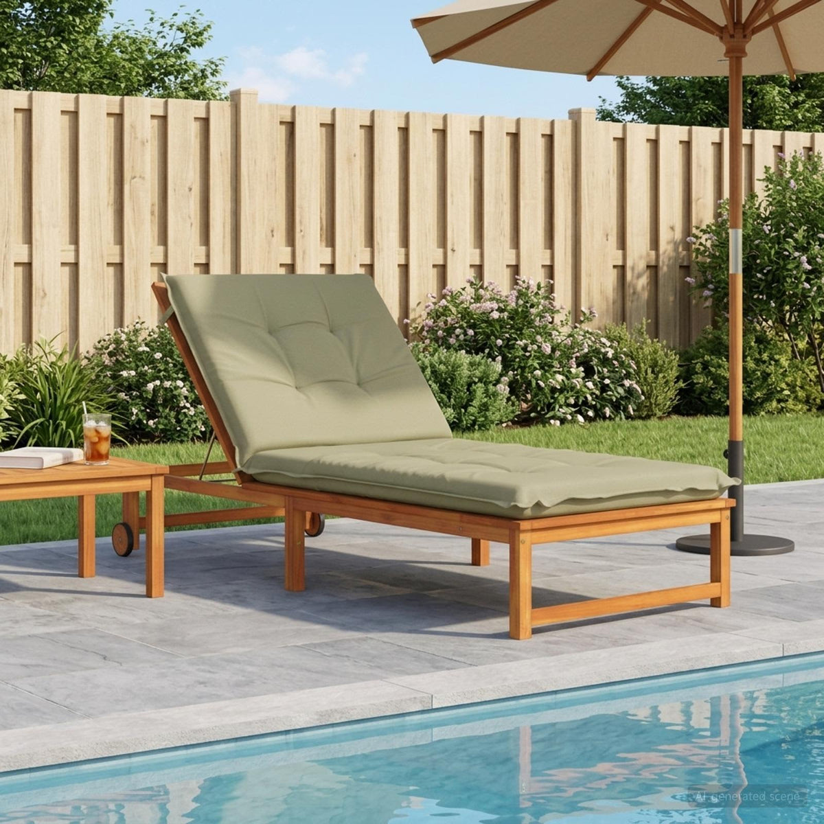 Sunlounger Cushion GEMERT 100% Polyester Light Green