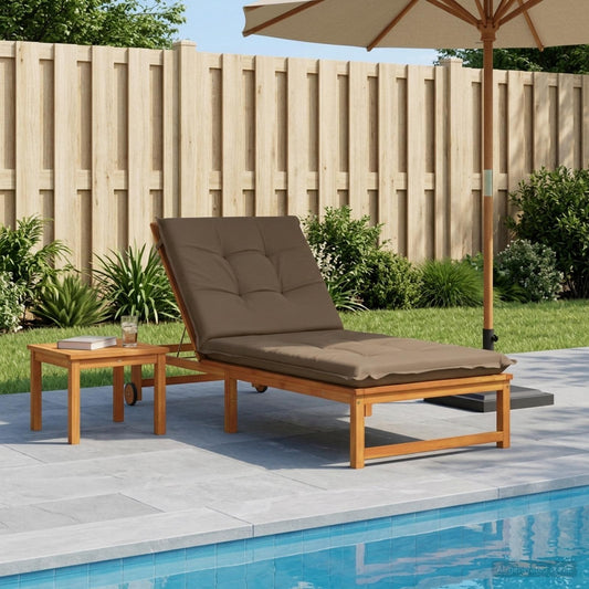 Sunlounger Cushion GEMERT 100% Polyester Taupe 190 x 70 x 9 cm