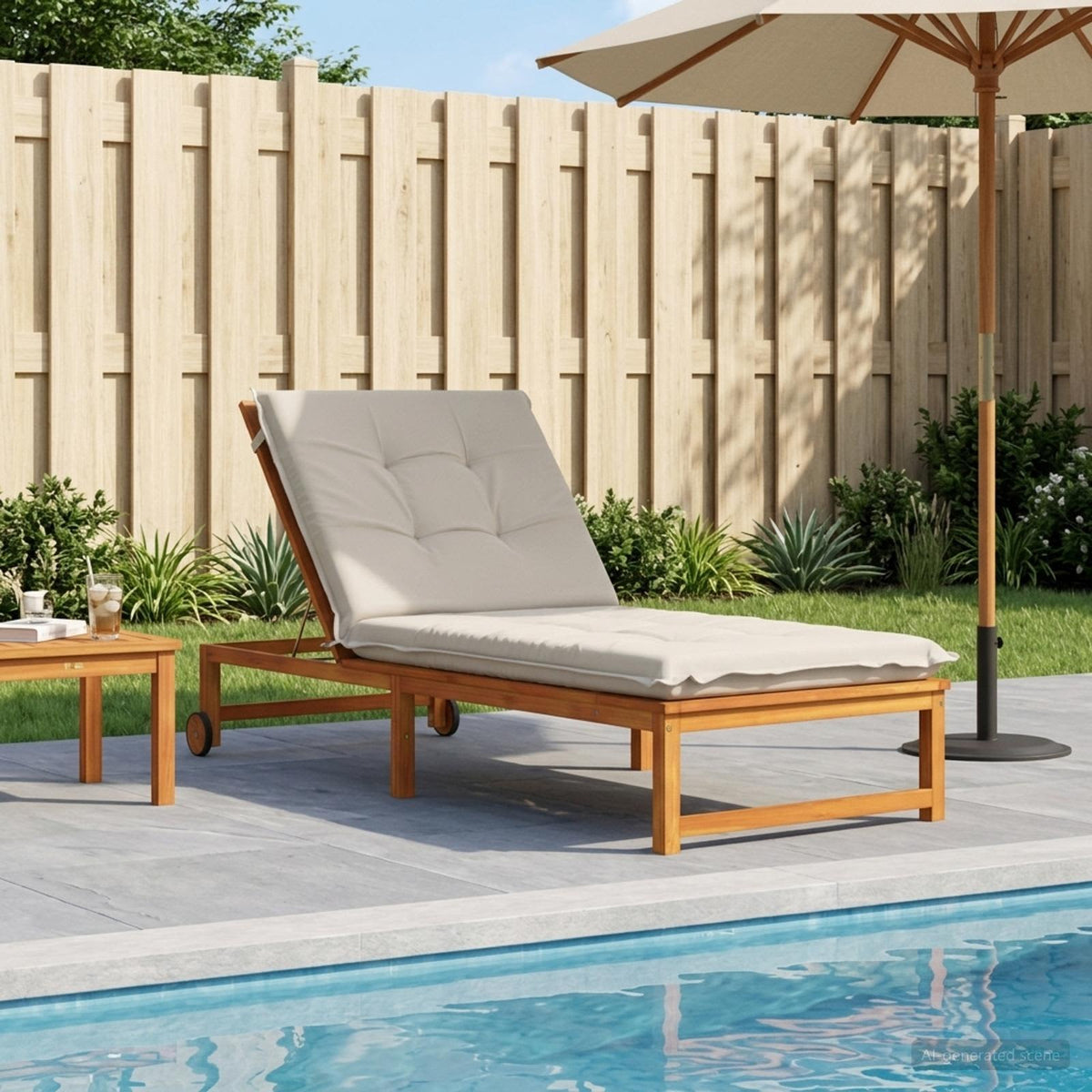 Sunlounger Cushion GEMERT 100% Polyester White 190 x 90 x 9 cm
