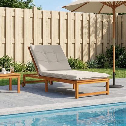 Sunlounger Cushion GEMERT 100% Polyester White 190 x 80 x 9 cm