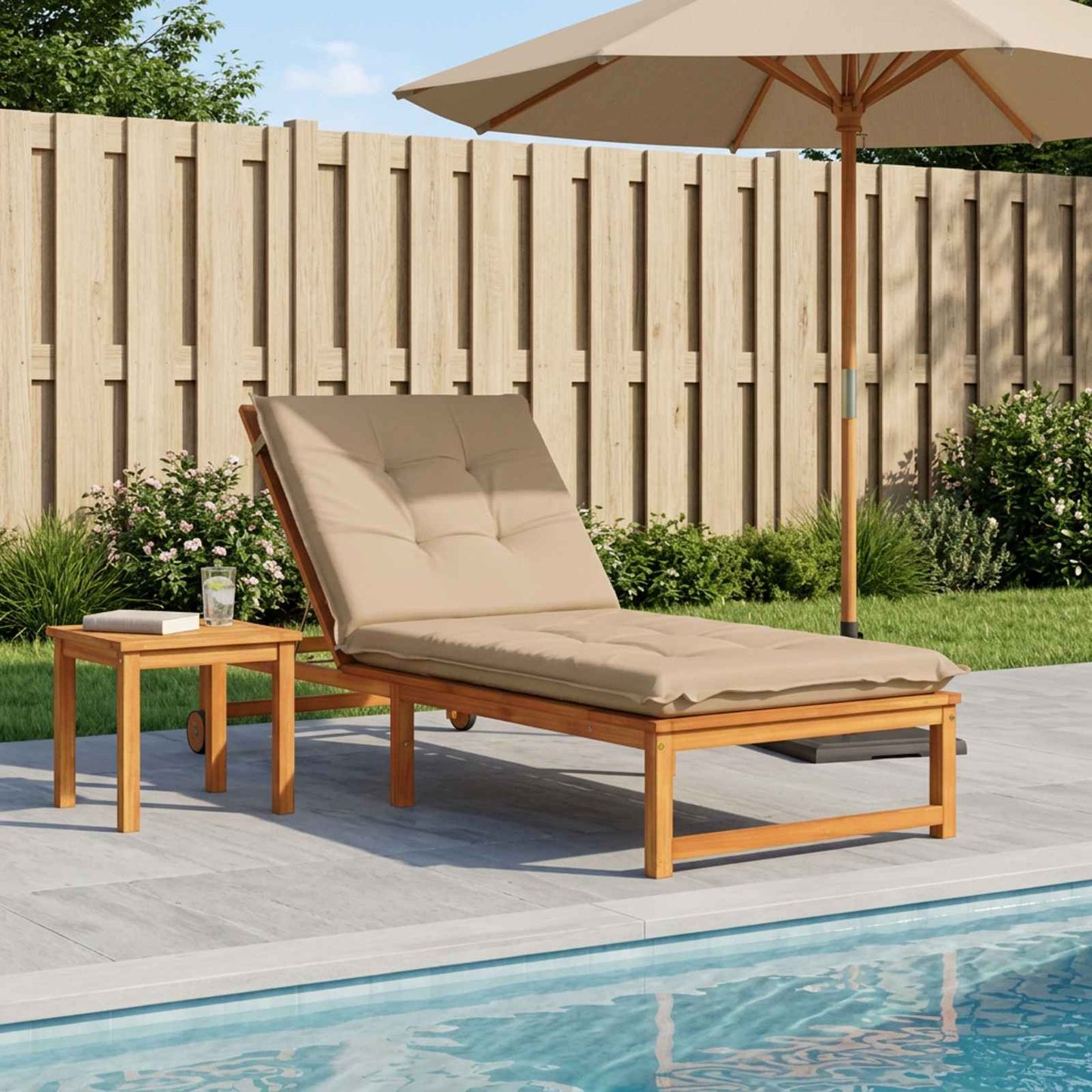 Sunlounger Cushion GEMERT 100% Polyester Sand 190 x 70 x 9 cm