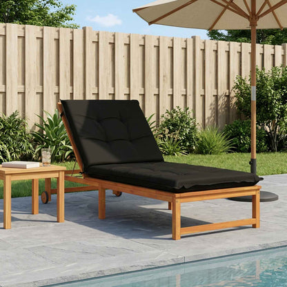 Sunlounger Cushion GEMERT 100% Polyester Black 190 x 80 x 9 cm
