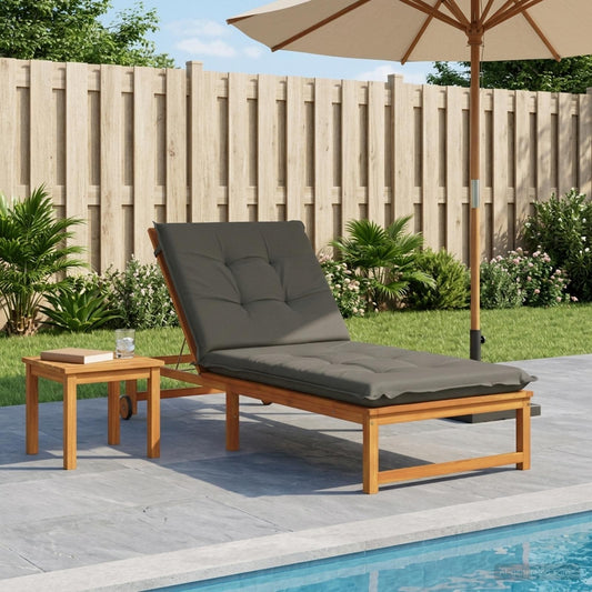 Sunlounger Cushion GEMERT 100% Polyester Grey 190 x 80 x 9 cm