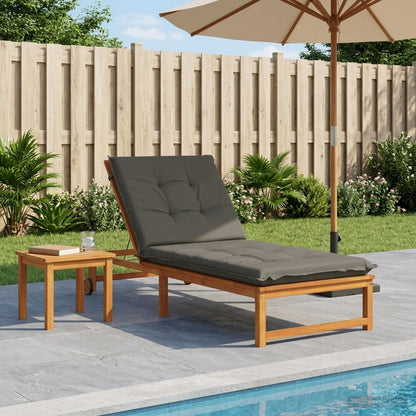 Sunlounger Cushion GEMERT 100% Polyester Grey 190 x 70 x 9 cm