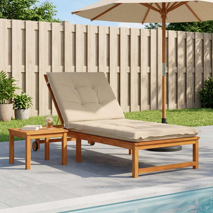 Sunlounger Cushion GEMERT 100% Polyester Cream 190 x 70 x 9 cm