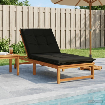 Sunlounger Cushion GEMERT 100% Polyester Black 190 x 90 x 9 cm