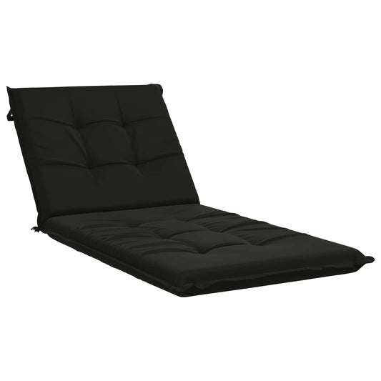 Sunlounger Cushion GEMERT 100% Polyester Black 190 x 80 x 9 cm