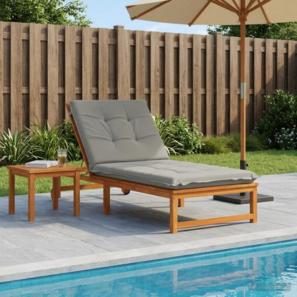 Sunlounger Cushion GEMERT 100% Polyester Grey 190 x 80 x 9 cm